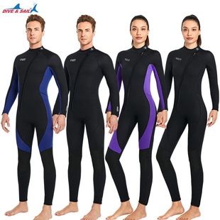 DIVE & SAIL diving suit 3MM conjoined long sleeve European and American diving suit cold-proof warm winter swimsuit snorkeling surfing suit