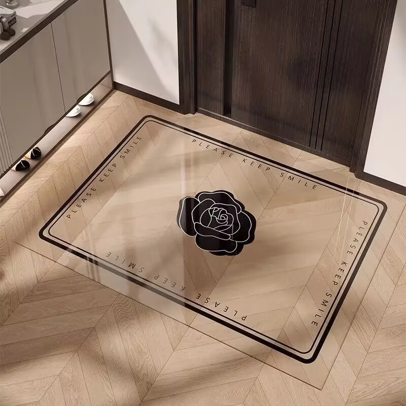Entrance Door Floor Mat Accessible Luxury High-End Pvc Transparent Soft Glass Anti-Slip Foot Mat Entrance Home Entrance Door