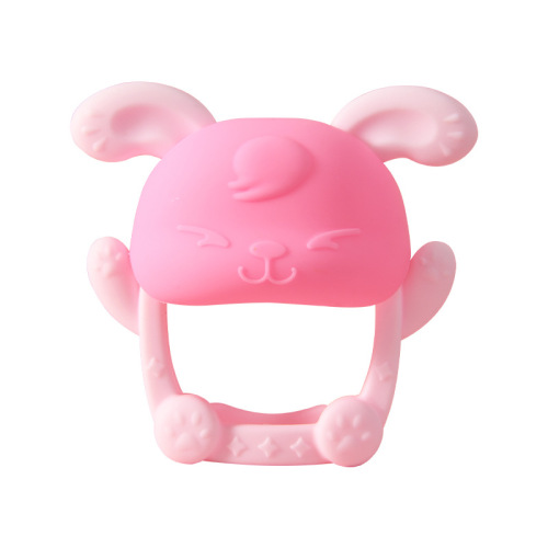 Infants' Rabbit Hand Teether, Baby Teething Stick, Silicone Anti-Eating Bracelet, Small Mushroom Teether, Can Be Boiled