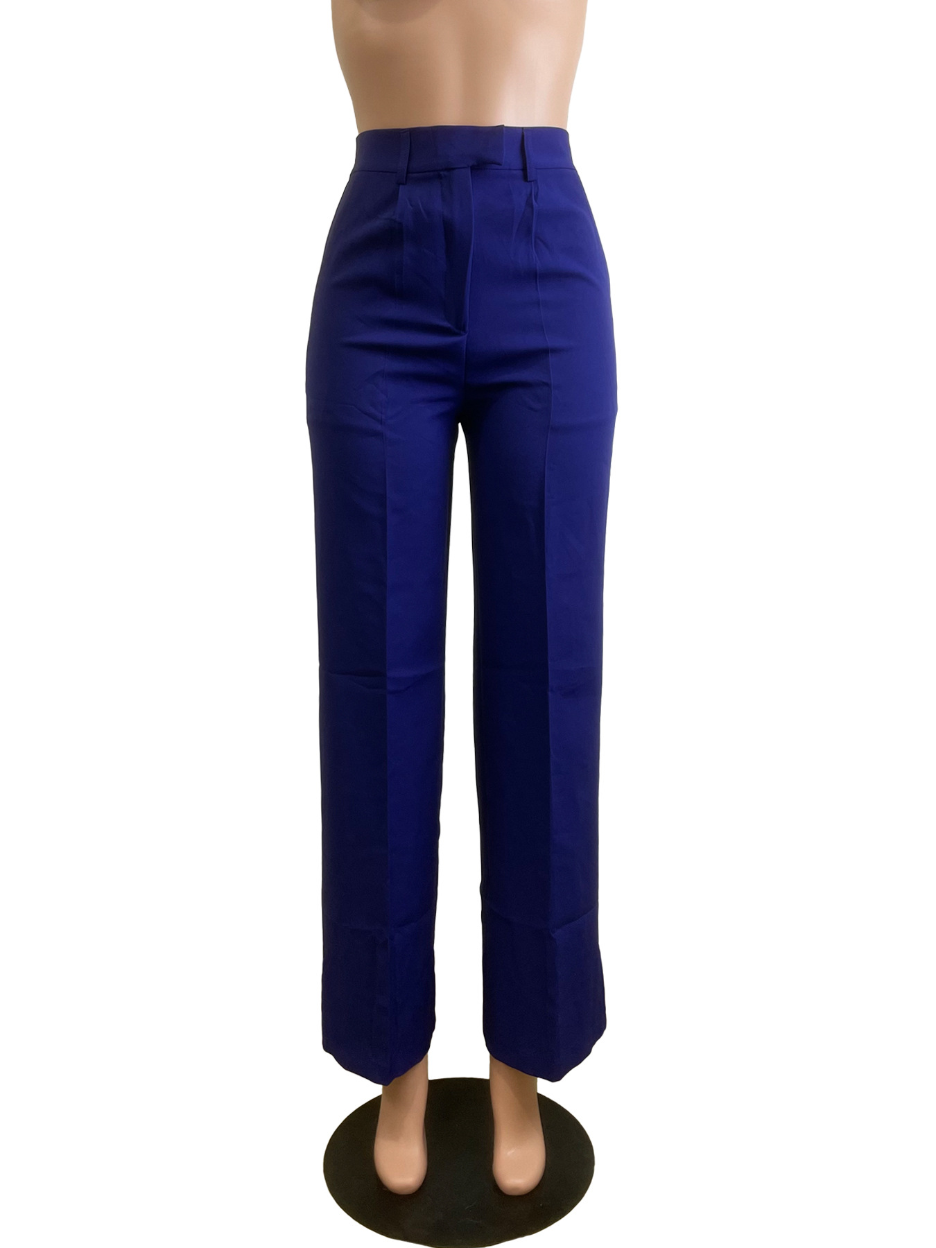 High waisted straight wide leg casual trousers_mkmklike.com