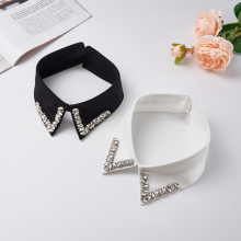 现货水滴钻假领子女高端衣领精美做工小尖领时尚轻奢风气质假领女