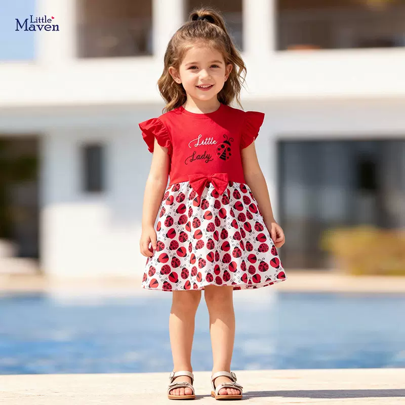 Little maven夏季跨境童裙批发 欧美风儿童连衣裙 可爱宝宝裙子