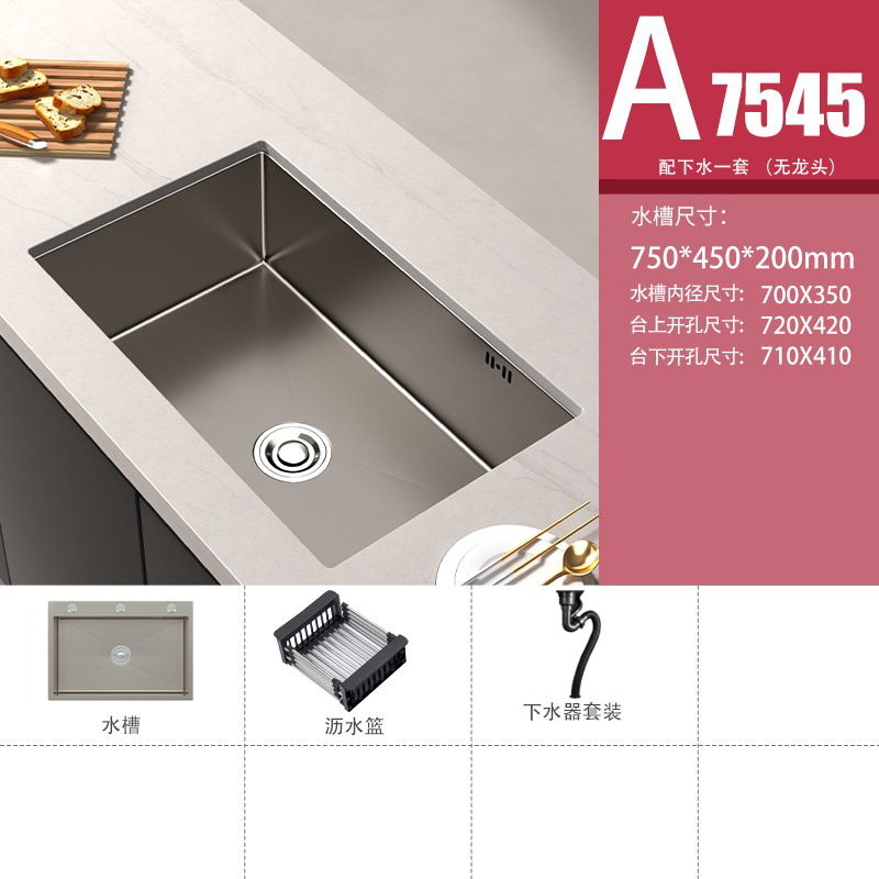 lavabo de verduras gris de pistola 304 gran fregadero de acero inoxidable fregadero de cocina mano nano lavabo lavabo lavabo