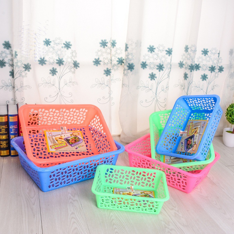 镂空收纳筐长方形塑料筛子摆摊烧烤小篮子批发网格篮洗菜洗水果筛