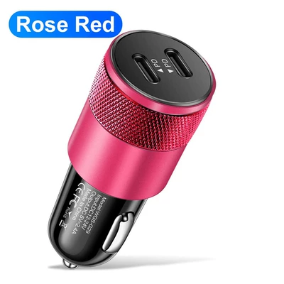 Mobil şarj cihazları Dual Pd Aluminum Alloy Small - black-rose