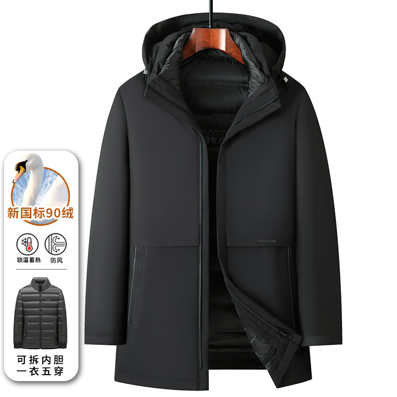 Hengyuanxiang New Autumn and Winter Detachable Mink Fur Hooded Parka Jacket for Middle-Aged and Young Dads