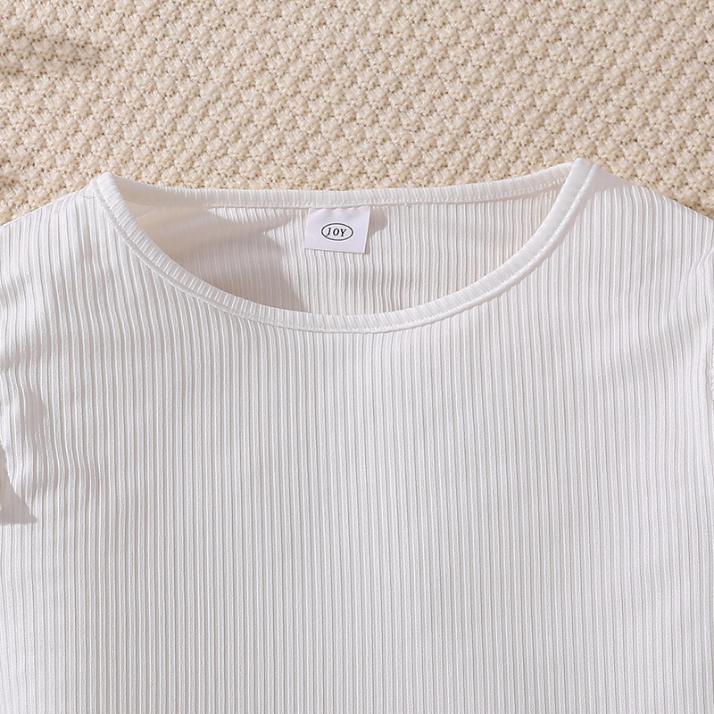 Completo moda bambina, gonna a mezza manica con fiocco grande, top a maniche lunghe, novità autunno e inverno, abbigliamento per bambini di medie dimensioni_voghion.com