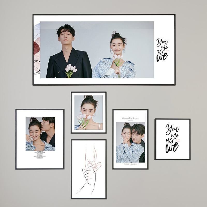 Living Room Large Wedding Photo Black Metal Square Photo Frame Tabletop Three-Dimensional Combination Wall Decoration Small Soft Magnetic Photo Frame Living Room Large Wedding Photo Black Metal Square Photo Frame Tabletop Three-Dimensional Combination Wall Decoration Small Soft Magnetic Photo Frame