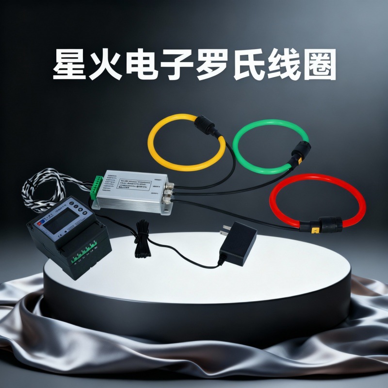 RCT罗氏线圈带三带485通讯电能表，采集电流电压功率，柔性线圈