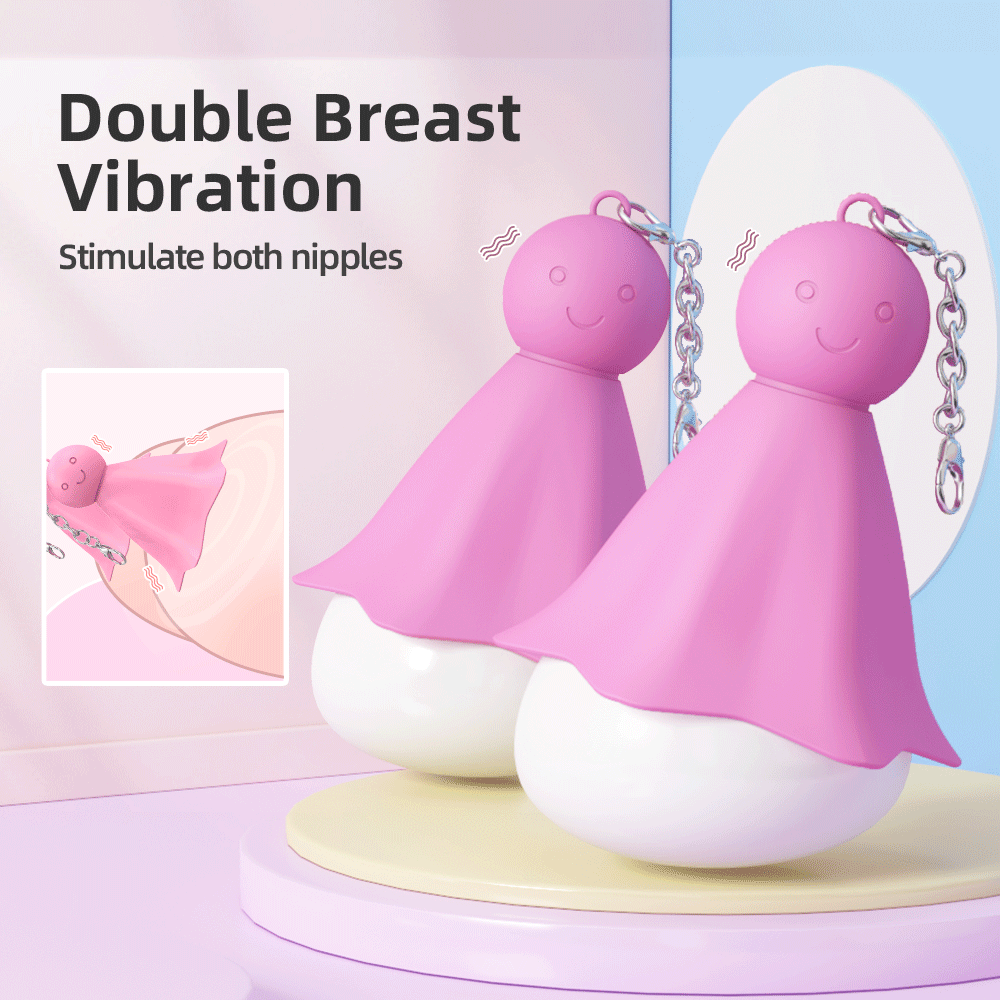 10-Frequency Vibrating Breast Massager with Suction Beads, Portable Silicone & ABS Device — detail image 1