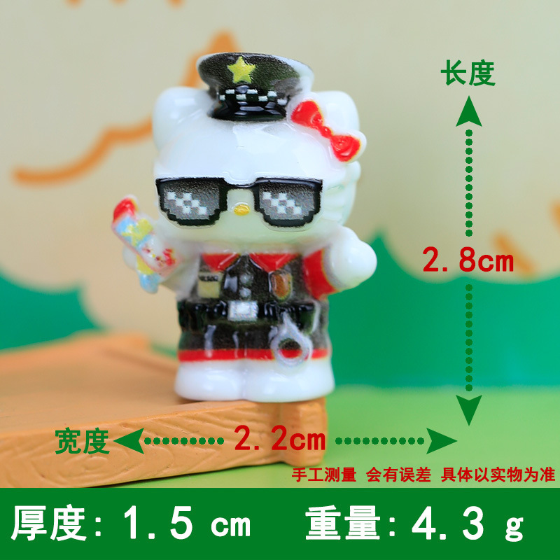 新款立体可爱警察kkdiy树脂小配件娃娃屋摆件饰品盲袋材料包批发|undefined