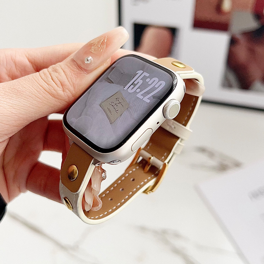 30g Weight Watch Strap Classification Genuine leather Material Round Pattern Casual, Simple Style Style Casual Simple Style Round Watch Strap 6