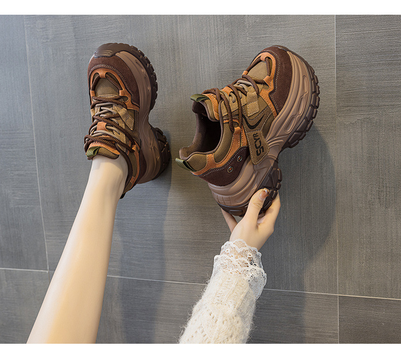 Giày sneaker nữ chunky đế dày phong cách retro, tăng chiều cao, phối màu vintage — Cam 5021, Xanh dương 5021, Tím 5021 chi tiết 12