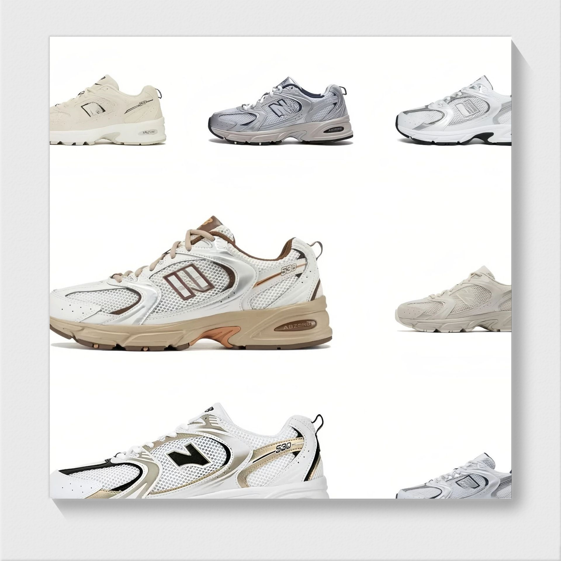 莆田鞋新白伦纯原NB530 低帮复古银白色网面跨境老爹运动鞋跑步鞋