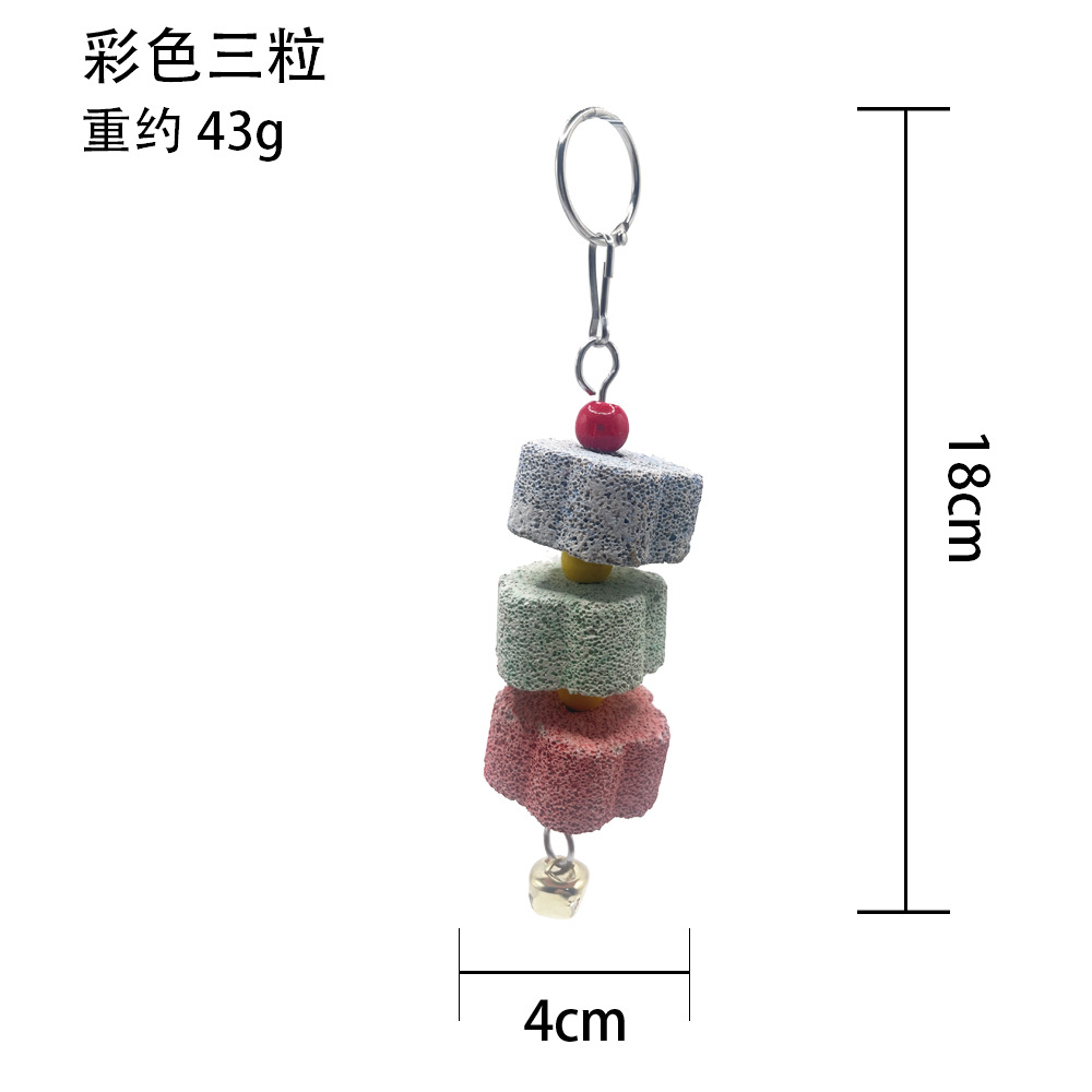 Loro cadena molar roca volcánica molar piedra pájaro moliendo boca piedra hámster Totoro suplemento de calcio mineral pequeño suministros para mascotas