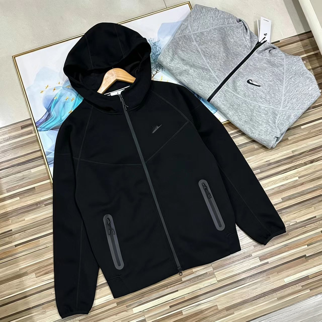 340G heavyweight sports suit for men, spring and autumn, with a jacket, sweatshirt, casual, versatile, tapered long pants, suitable for running and training, 7922