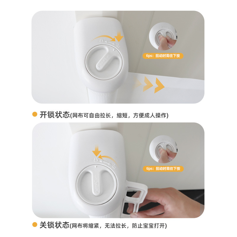 Valla extensible para mascotas, sin perforar, ideal para escaleras o puertas, cerca retráctil doméstica resistente