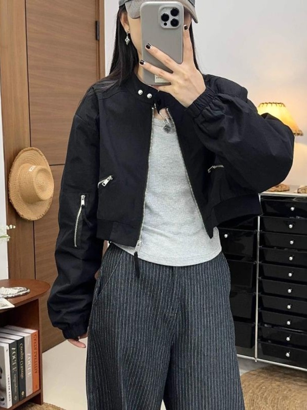 棒球服外套女2025秋季新款宽松百搭设计感开衫小个子洋气上衣夹克|undefined