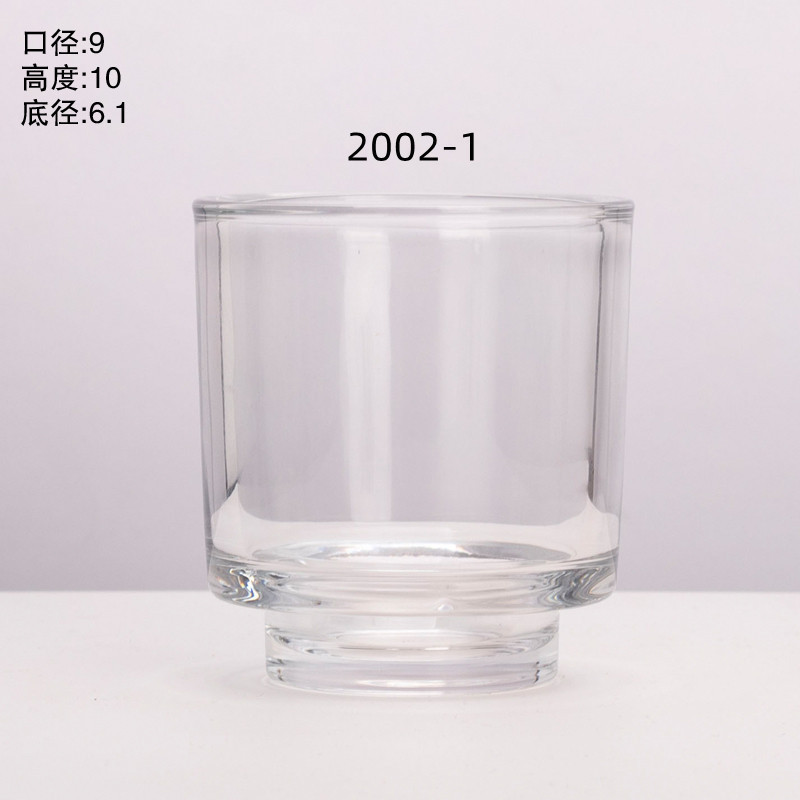 メーカー卸売透明なガラスのろうそくのコップの厚い底の自家製のアロマガラスの燭台の寝室の燭台の香りの置物|undefined