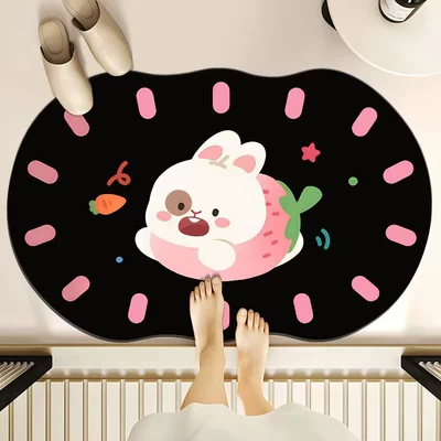 to take care of Household, Avtomobil döşəmə paspasları - strawberry-bunny-4060cm-diatom-mud