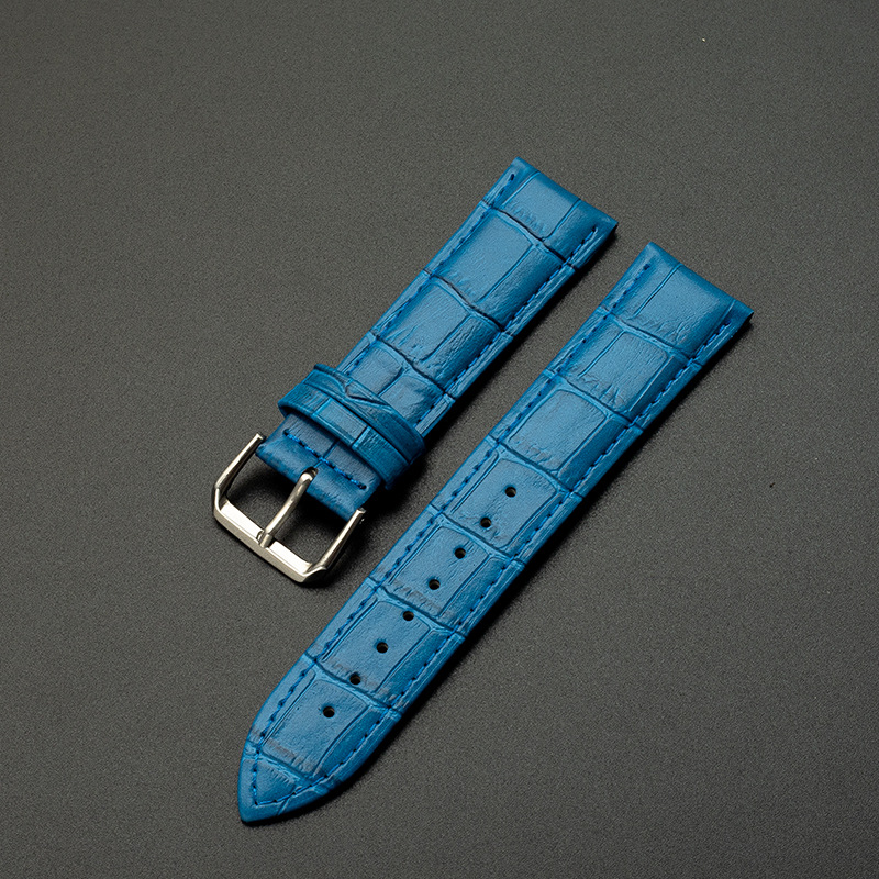 Correa de reloj de cuero genuino en stock al por mayor correa de reloj para hombres y mujeres de piel de vaca patrón de bambú accesorios de reloj de una sola pieza entrega