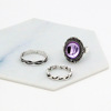 Fashionable accessory, set with pigtail, ring, European style, suitable for import, with gem