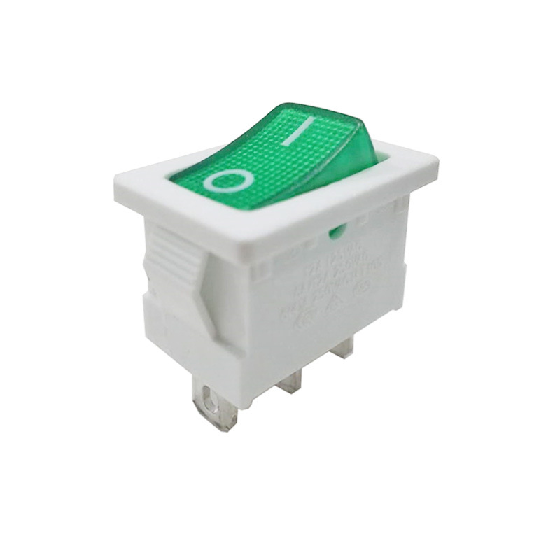 现货15mmX10mm两脚两档翘板结构的白底红帽船型开关