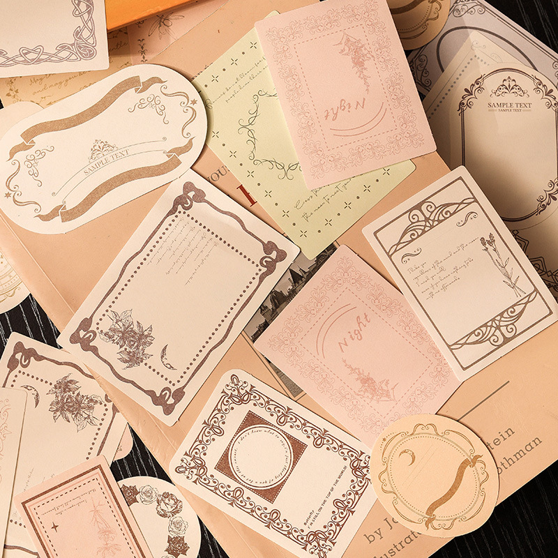 Nostalgia del tiempo material de cuentas de mano papel DIY material de decoración paisajístico sin mensaje adhesivo notas de cuentas de mano