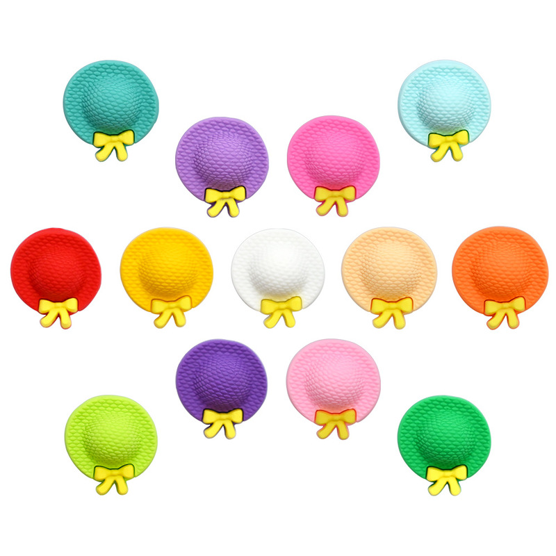 Round Hat Series Cross-Border Semi-3D Flat DIY Accessory Parts Soft Rubber Patches Straw Covers Shoe Flower Decorations
