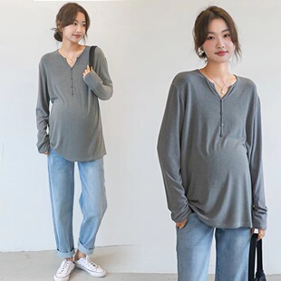 2024 in stock plus size pregnant women spring and autumn wear cotton good quality pregnant women spring T-shirt