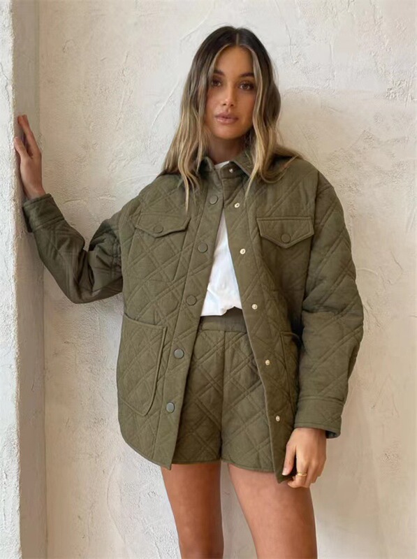 Australian Niche SJ Cotton Linen Stitched Cotton Coat Autumn and Winter Thickened Women's Coat Cream White Army Green Australian Niche SJ Cotton Linen Stitched Cotton Coat Autumn and Winter Thickened Women's Coat Cream White Army Green
