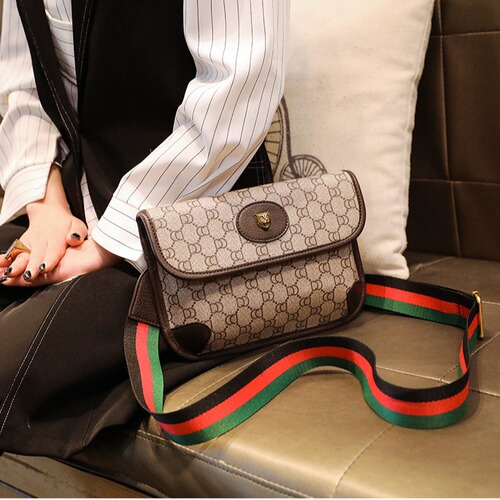 Tiger Head Bag 2024 New Retro Small Bag Shoulder Crossbody Broadband Waist Bag Envelope Chest Bag Women’s Versatile