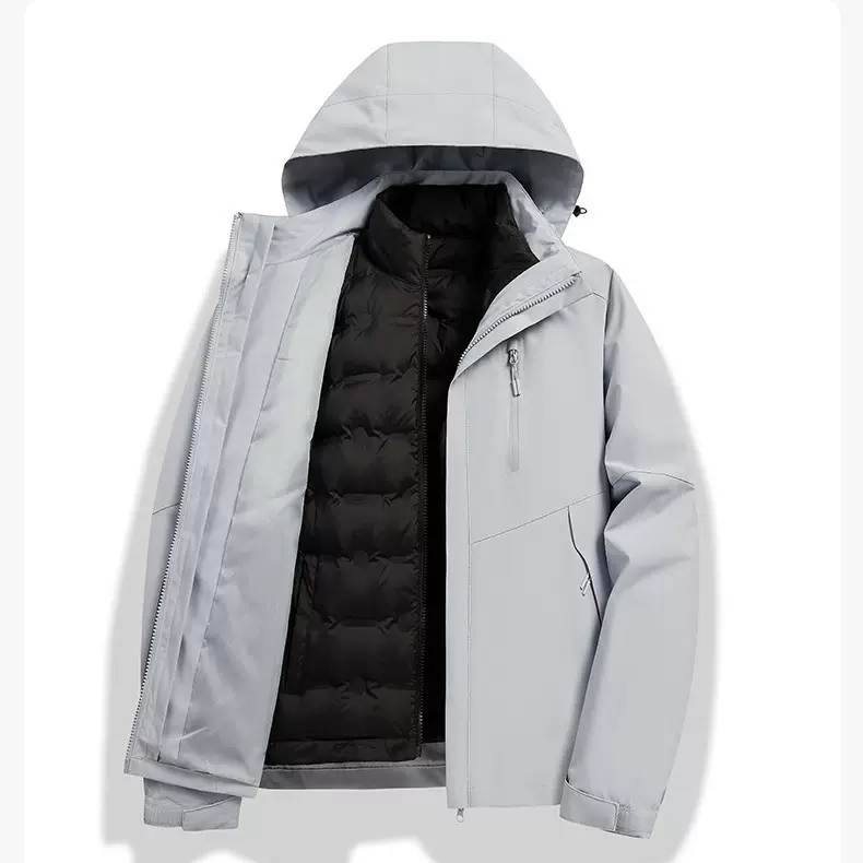 2024新款羽绒冲锋衣男女款可拆卸三合一内胆登山服保暖羽绒服外套