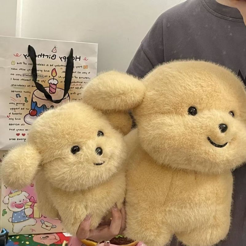 爆款金毛小狗毛绒玩具可爱生日帽小狗玩偶柔软睡觉抱枕女生日礼物|undefined