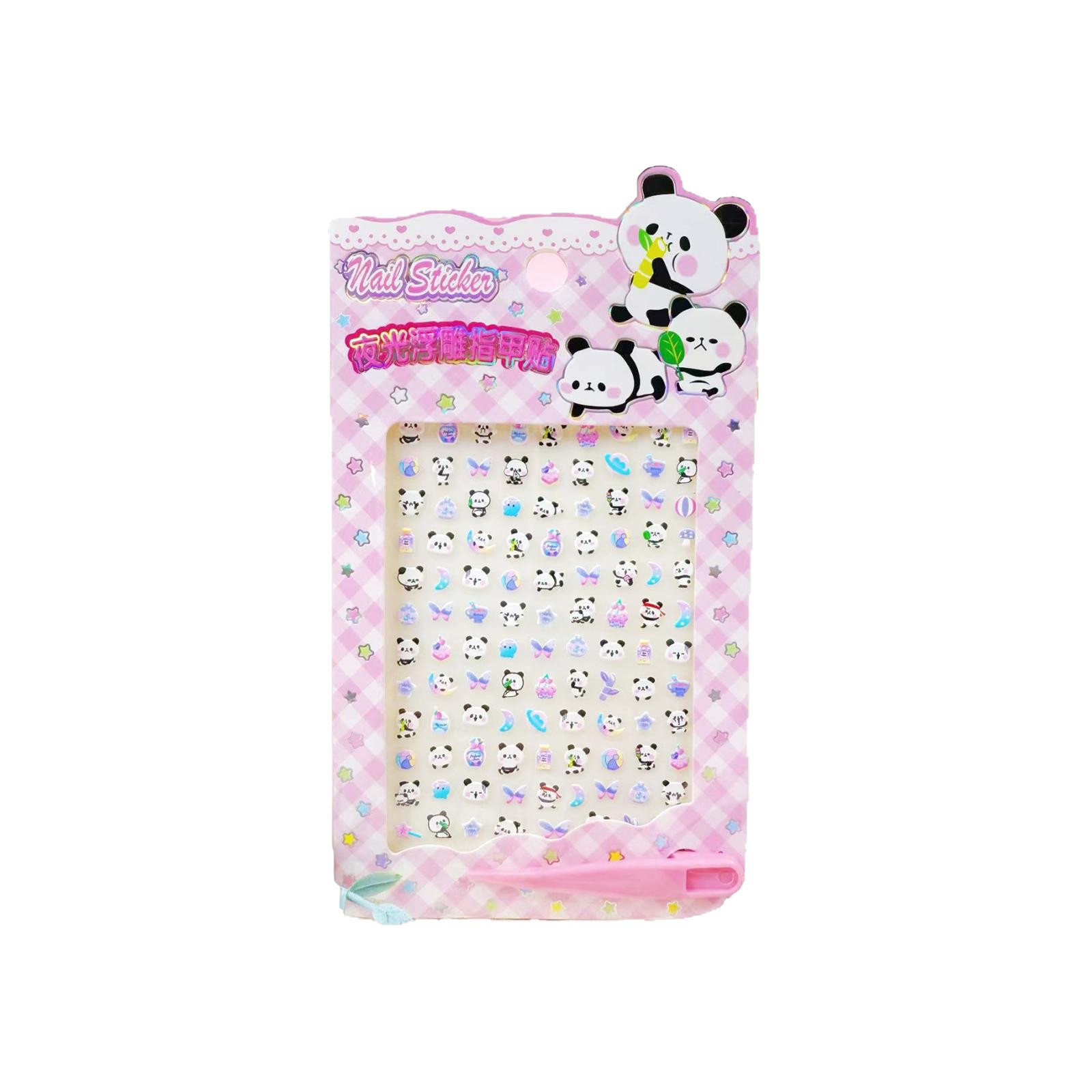 Super comercial original 3d pegatinas de uñas tridimensionales dibujos animados regalo de niña pegatinas de uñas pegatinas de uñas en relieve luminosas