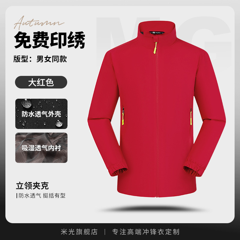 Big red [stand collar-three-proof jacket style]