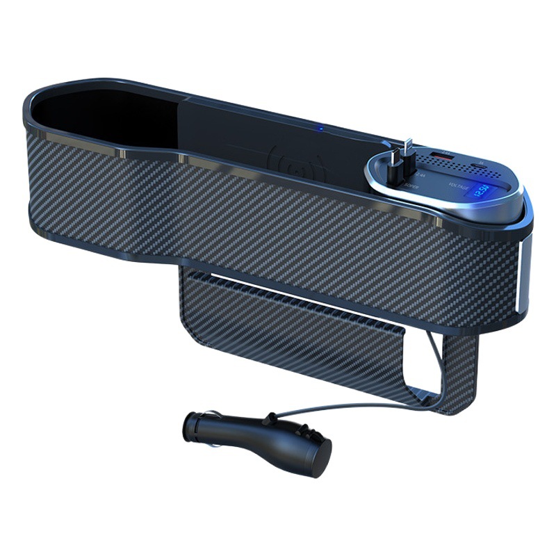 Popular caja de almacenamiento de espacio de asiento de coche caja de almacenamiento pantalla digital inalámbrica multi-función de carga súper rápida cargador de teléfono móvil