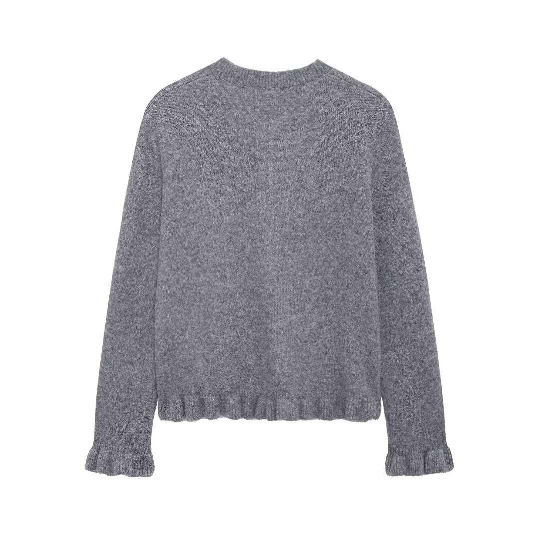 Women's clothing 2024 autumn and winter new fashionable round neck layered decorative knitted jacket_voghion.com