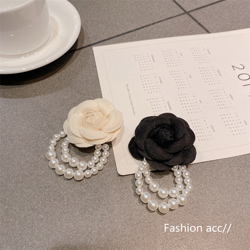 Autumn and Winter Trendy Chanel-style Fashion High-end Trend Pearl Flower Elegant High-end Sense Matchy Cardigan Coat and Brooch