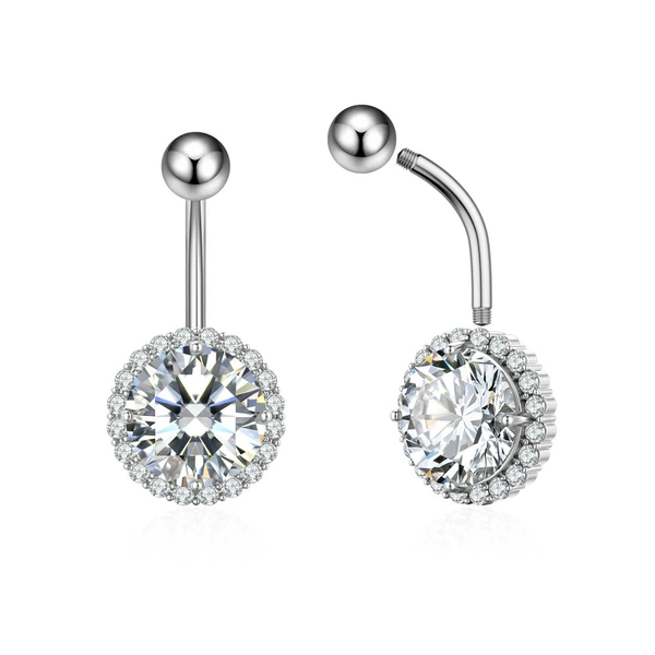 European and American single-pearl round diamond-silver