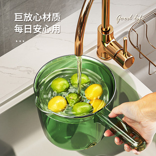 Transparent water scoop household light luxury kitchen large capacity thickened long handle plastic drifting water scoop bath bath water spoon
