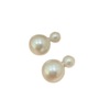 Silver needle, advanced double-sided earrings from pearl, silver 925 sample, internet celebrity