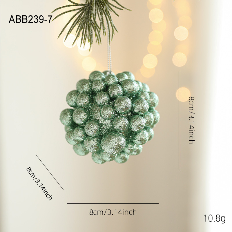 Nueva espuma verde bola de Navidad colgante de sexo opuesto polvo brillante polvo adhesivo árbol de Navidad colgante bola decoración colgante diseño