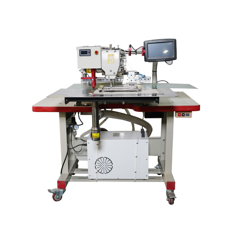 Tecnología de corte láser abridor de bolsas ropa completamente automática Denim Biblioteca sombrero ala bolsillo máquina de coser industrial patrón de la máquina