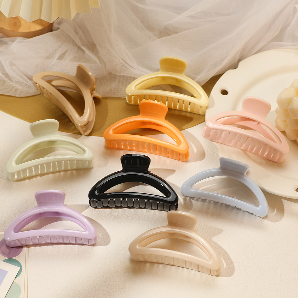 Pinza para el cabello, temperamento femenino, clip de agarre de cara brillante, sentido mediano de alto nivel, parte posterior de la cabeza, clip de tiburón, pequeño volumen de cabello, tocado