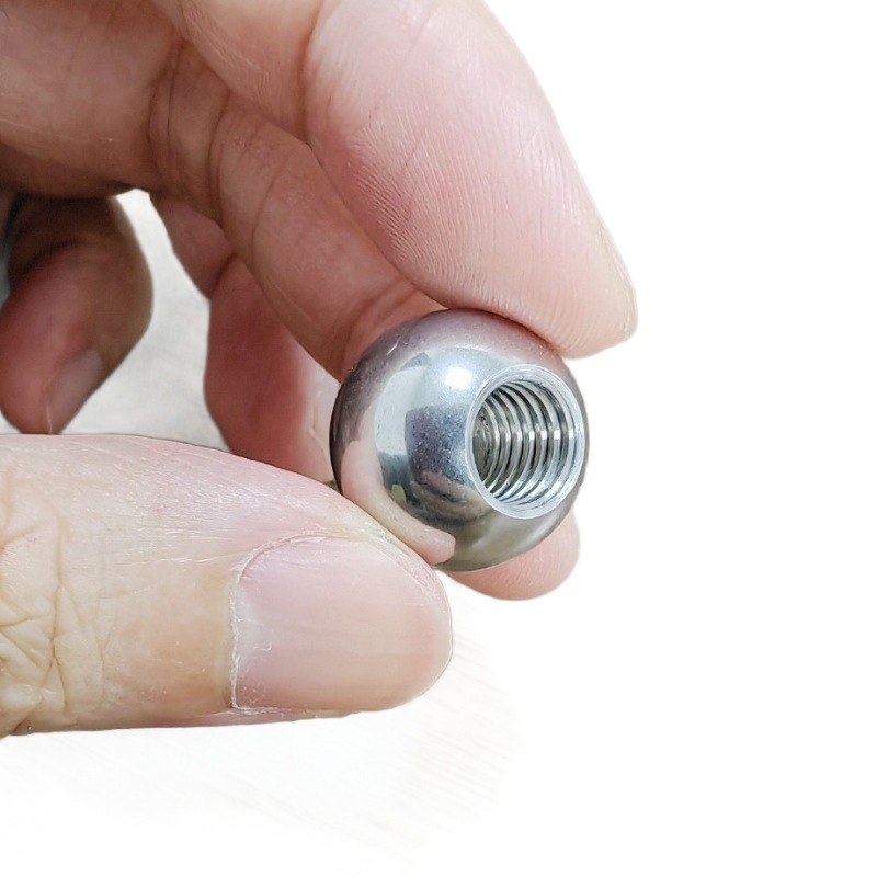 20M4攻牙螺纹半孔钢珠 精密仪器机械滚珠配件201不锈钢打孔钢球