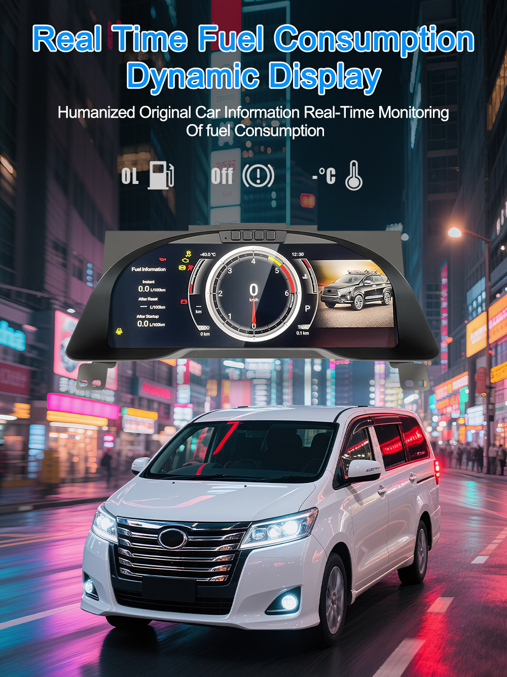 Suitable for Toyota Innova 12.3inch Instrument Panel Led Display with Multiple Ui Options Full Lcd Instrument Panel