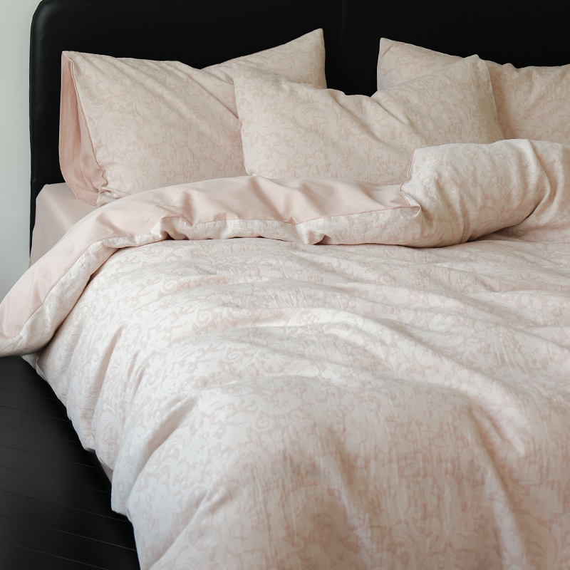 Cama de tres capas de hilo de algodón de cuatro piezas 2025 nueva ropa de cama de lujo ligera cubierta de sábanas de cama de tres piezas