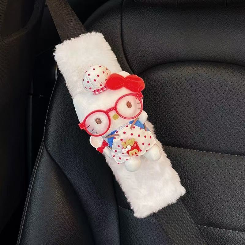 Hello Kitty car seatbelt shoulder pad cute women's anti-chafing clothing couple's pair of seatbelt decorations