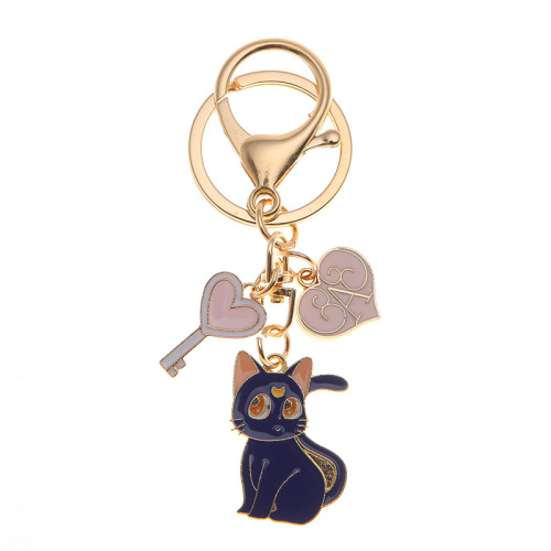 Creative Sailor Moon Keychain Luna Cat Car Keychain Cartoon Cute Couple Backpack Bag Pendant